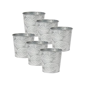 Lot de 3 jardinières de fleurs galvanisées adaptées aux maisons, aux jardins, aux cours et aux décorations extérieures. - Product Image 5