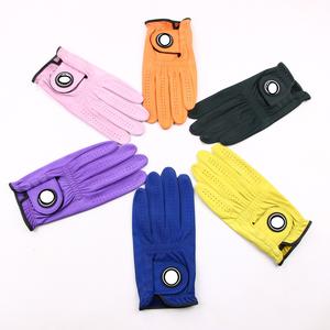 Guantes de Golf de piel de oveja personalizables de alta calidad, de cuero PU para zurdos, antideslizantes, transpirables, con protección UV para uso en Gimnasio Deportivo - Product Image 1