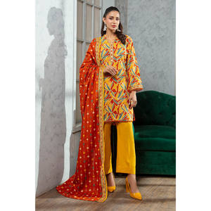 WNS-52098 Conjunto de 3 Piezas de Salwar Kameez Anarkali de Algodón Khaddar con Dupatta para Festivales, Estilo de Vestido Pakistaní e Indio - Product Image 3