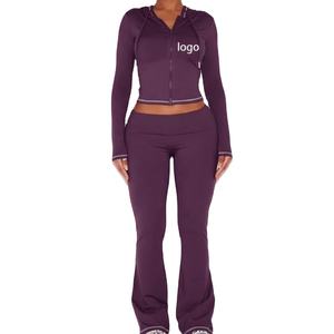 Vêtements de sport d'hiver pour femmes en nylon et élasthanne, marque privée, logo personnalisé, couleurs et MOQ 2 pièces, extensible dans les quatre sens, vêtements de rue, vêtements de sport - Product Image 4