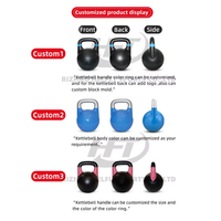 Kettlebell de compétition en fonte de 32 kg avec conception personnalisée Helfit à usage commercial