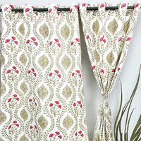 Rideau imprimé à usage domestique et bon marché Rideau traditionnel indien Style pour Dubaï Nouveau design Rideaux imprimés en bloc à la main pour le salon