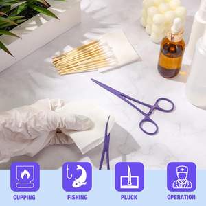 Pince hémostatique traumatique médicale pince en acier inoxydable outils vétérinaires de toilettage de couleur adaptés au nettoyage des plaies chirurgicales Vaslcare - Product Image 6