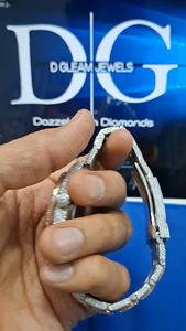 Montre de luxe pour homme en acier inoxydable, style hip-hop, avec diamants Moissanite VVS, sertissage complet pavé, 41 mm, analogique à quartz - Product Image 3