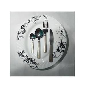 ชุดช้อนส้อมทำจากเหล็กเคลือบเงาทำด้วยมือทำจากไม้2025 - Product Image 1