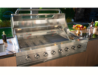 Meubles de cuisine d'extérieur en acier inoxydable toutes saisons avec évier, robinet et portes vitrées – Design moderne – Meilleur ensemble de cuisine d'extérieur compact