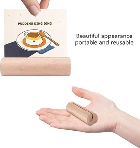 DIVRIS Porte-cartes de table rectangulaire en bois, motif pudding de dessin animé, moderne, portable, réutilisable pour la décoration de table, modèle NJ-2325BW - Product Image 5