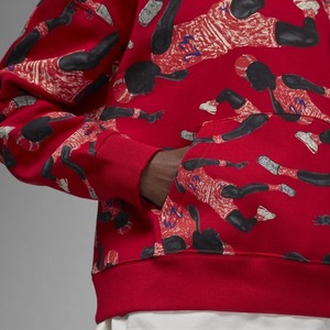 Comfortable Casual <b>Polyester</b> <b>Tracksuit</b> Pullover Digital Printing Hooded Suit 2-Piece Set for Men Plus Size with Cotton Filling - Product Image 4