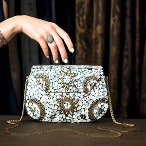 Nouvelle arrivée 2025 fait à la main Designer métal mosaïque soirée dames pochettes beaux sacs de travail en pierre pour la fête de mariage - Product Image 2