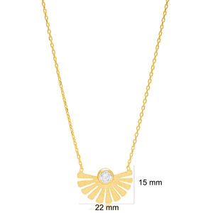 Colgante de plata de ley 925 con diseño de abanico, collar con colgante de piedras de circonita transparente, joyería turca - Product Image 3
