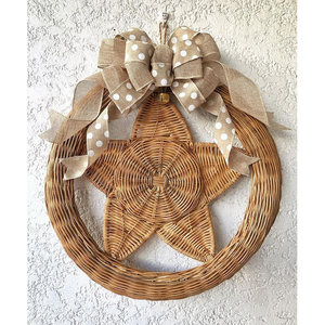 Exquis beau rotin naturel guirlande de noël rotin guirlande de noël décoration de la maison rustique fabriqué au Vietnam - Product Image 6