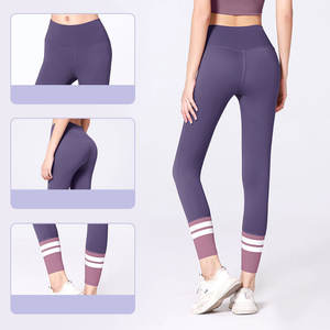 Custom Logo Solid Color Quick-drying Corset <b>Tight</b> Yoga Pant Contrast Color Yoga Pants Leggings - Product Image 2