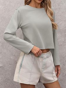 Sudadera de gran tamaño, Jersey informal de cuello redondo, camisas cortas de manga larga, ropa de moda de otoño 2025 para mujer, diseño personalizado - Product Image 4