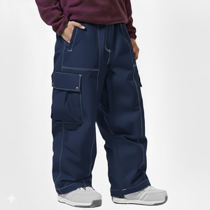 Pantalones Cargo Unisex Estilo Urbano Holgados para Hombre, Multibolsillos, Estilo Hip Hop, Ajuste Holgado, Transpirables, Impermeables y Resistentes al Viento para Esquiar - Product Image 2