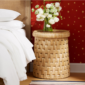 Vente en gros de table d'appoint tissée à la main jacinthe d'eau avec dessus en verre décor salon adapté à la tête de lit de table d'appoint - Product Image 2