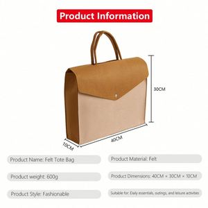 Custom Women's Casual Large Capacity Open Closure Felt Handbag Commuting Shoulder Bag with Shopping Bag Custom - Product Image 4