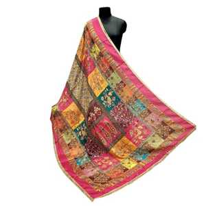 Hermoso Chal Étnico Bordado a Mano, Dupatta India 2024, Prenda de Moda Multicolor para Traje Salwar Kameez - Product Image 1
