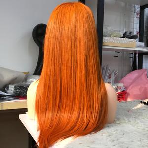 Peluca recta de capa de color de alta calidad para encaje transparente HD completo para cabello humano Remy 180% densidad de longitud larga - Product Image 3