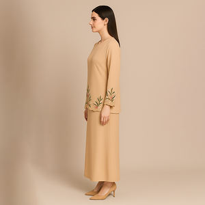 Conjunto moderno de Malasia tradicional Baju Kurung modesto musulmán Abaya poliéster transpirable de talla grande ocasión de fiesta de boda - Product Image 6