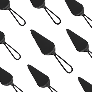 Couteau à gâteau en métal noir chic outils de cuisson en métal couteau de coupe de gâteau d'anniversaire à faible coût - Product Image 3