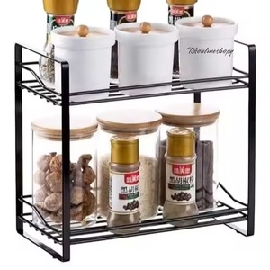 Modern Circular Metal Frame & Wood Wall Mounted Floating <b>Shelf</b> 3-Tier Decorative Display Rack Kitchenware Use Cabinet Spice Rack - Product Image 2