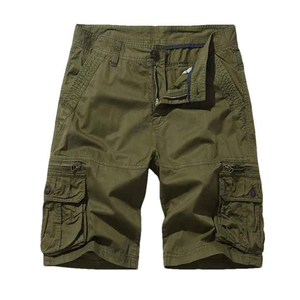 Short Cargo en toile de haute qualité pour hommes Été en plein air Style décontracté Taille élastique Coupe ample Poches pratiques Coutures solides - Product Image 6