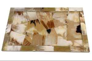 Plato de cocina de una sola pieza moderno hecho a mano con diseño de cuerno Rubio manijas bandeja de servicio decorativa de Hotel - Product Image 3