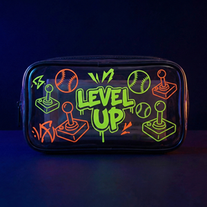 Étui à crayons en PVC noir translucide avec impression graffiti gamer personnalisée, grande capacité, étanche, pochette utilitaire pour garçons, école - Product Image 6