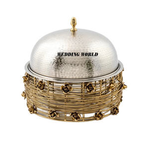 Hotpot de acero inoxidable martillado Suministros para hoteles y restaurantes Cazuela Calentador de alimentos de metal nuevo de lujo más vendido - Product Image 4