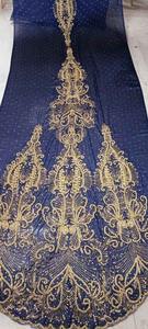 Tissu en satin de soie perlé fait à la main le plus vendu pour les robes de mariée et les costumes de mariage pour filles disponibles à l'exportation - Product Image 4