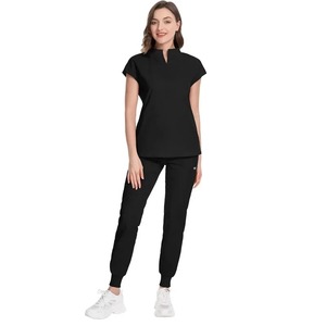 Abrigo de algodón con apertura de cremallera para mujer, uniforme de enfermería con cuello para Spa, ropa de trabajo, monos de médico para profesionales médicos veterinarios - Product Image 6