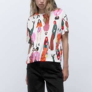 Top Tendance Femmes D'été Casual Wear Bleu Couleur Blanc Coton T-shirts À Vendre Sur Des Tarifs De Gros Pas Cher - Product Image 4