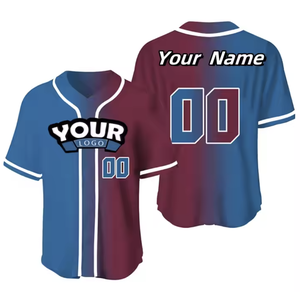 Camisetas de béisbol sublimadas OEM, camiseta transpirable, uniforme de béisbol profesional, camiseta de béisbol sublimada con logotipo personalizado - Product Image 1