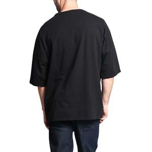 T-shirt unisexe surdimensionné à col rond avec logo personnalisé, coupe ajustée courte, en coton et bambou, lourd, écologique, été 2026 - Product Image 6