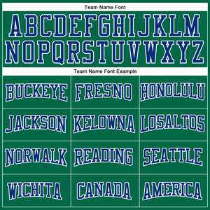 Design moderne avec broderie personnalisée Maillot de football américain léger et respirant en polyester vert Kelly et royal - Product Image 3