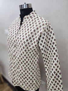 Veste coton bohème avec manteaux réversibles pour femmes Veste vintage Vestes matelassées imprimées en blocs faites à la main pour femmes - Product Image 4