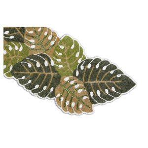 Elegante Camino de Mesa Moderno Azul Bordado Ecológico Personalizable para Bodas, Hogar, Comedor y Accesorios de Cocina - Product Image 1