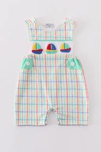 Mameluco Jonjon de alta calidad, superventas, velero verde para bebé, diseño de nudo francés, traje de algodón de una pieza para bebés - Product Image 5