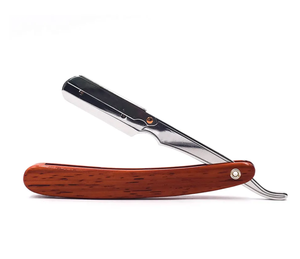 Maquinilla de afeitar profesional de acero inoxidable, maquinilla de afeitar de seguridad, mango de madera, mango de garganta cortado, maquinilla de afeitar plegable, hoja japonesa - Product Image 2