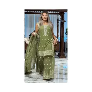 Conjunto de Top y Dupatta Palazzo de Diseñador para Mujer, para Fiestas - Product Image 4