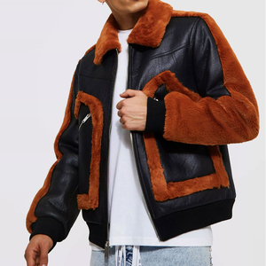 Classic High Street Style Winter <b>Men's</b> Leather <b>Jacket</b>-Waterproof & Windproof Front Logo Customizable OEM Service New Arrival - Product Image 3