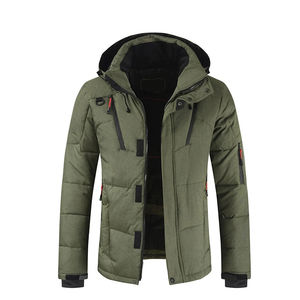 OEM diseño personalizado de los hombres abrigo de invierno con capucha chaqueta acolchada engrosamiento burbuja Streetwear impresión correas ropa larga - Product Image 1