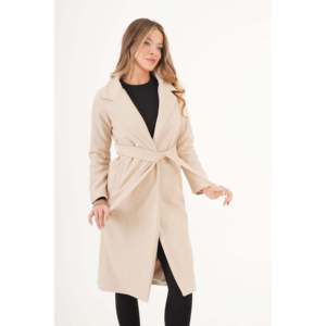 Manteau Cachet en laine mélangée avec ceinture et doublure pour femme Lustrin - Veste d'hiver longue et élégante pour femmes - Product Image 1