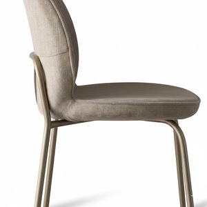 Monza Stylish Contemporary <b>Upholstered</b> Dining <b>Chair</b> - Soft Fabric & Solid Metal Legs - Product Image 4