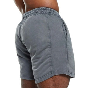 Short de survêtement confortable pour hommes poche ceinture élastique vente en gros de short de jogging décontracté en coton imprimé délavé à l'acide avec logo personnalisé - Product Image 6