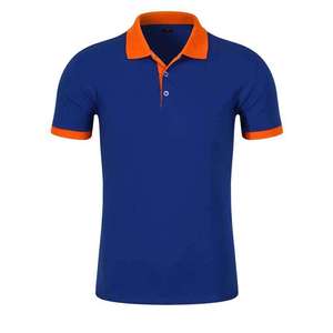 Polo promotionnel unisexe noir de haute qualité avec col rouge, manches courtes, conçu et fabriqué au Pakistan - Product Image 6