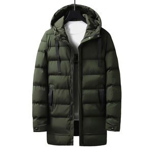 Wholesale Full Sleeve <b>Men's</b> Waterproof <b>Hooded</b> Puffer <b>Coat</b> Slim Fit Zipper Lightweight Windproof Warm Winter Long Jacket - Product Image 2