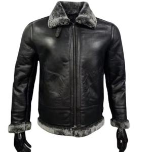 เสื้อแจ็คเก็ตหนังแท้สำหรับผู้ชายและผู้หญิง พร้อมฮู้ดขนสัตว์เทียม บุผ้าฝ้าย ระบายอากาศได้ดี กันลม เหมาะสำหรับฤดูหนาว สไตล์วินเทจสุดคลาสสิก - Product Image 1