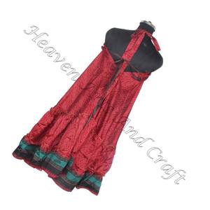 Nouveau Vintage soie Saree tissu Boho fantaisie vêtements 2023 tendance été mode Boho sans manches dames longues dames robe élégante - Product Image 2