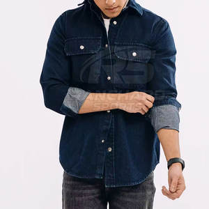 <b>Men</b> Street Casual <b>Jeans</b> <b>Shirt</b> Long Sleeve Fashion Top <b>Men</b> Everyday <b>Jeans</b> <b>Shirt</b> Modern Slim Fit <b>Shirt</b> - Product Image 3
